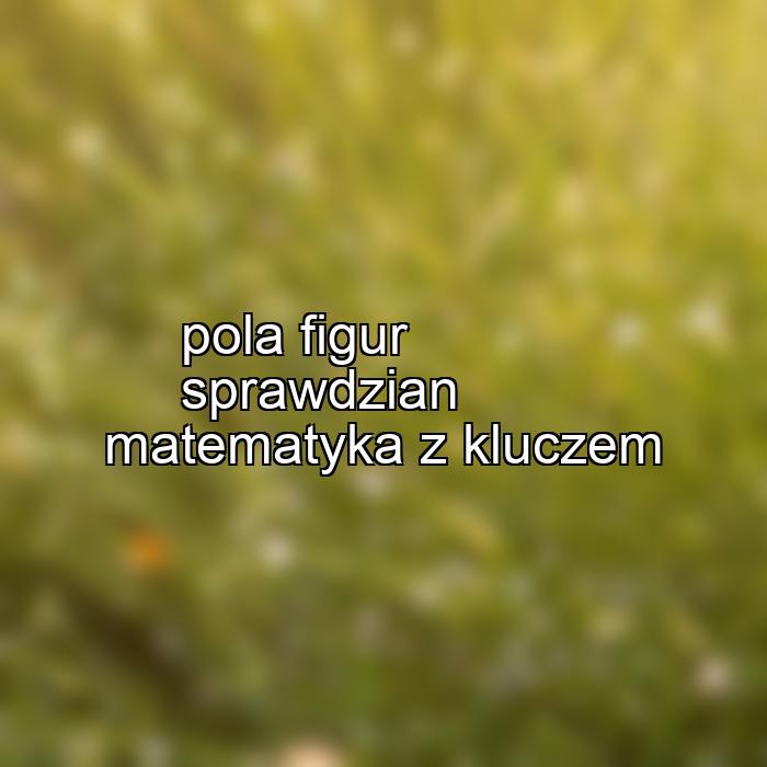 pola figur sprawdzian matematyka z kluczem