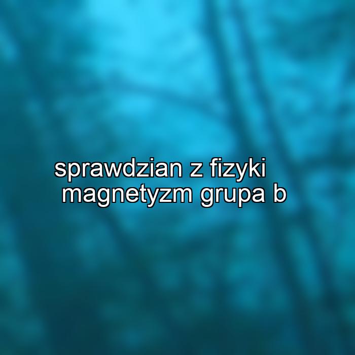 sprawdzian z fizyki magnetyzm grupa b