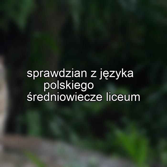 sprawdzian z języka polskiego średniowiecze liceum